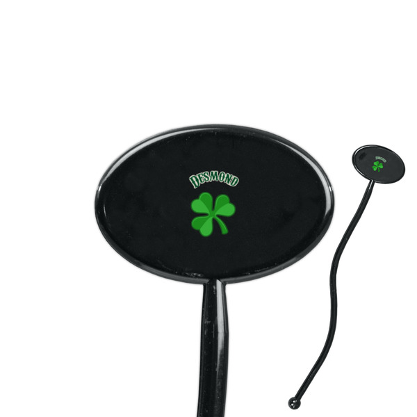 Custom St. Patrick's Day 7" Oval Plastic Stir Sticks - Black - Single Sided (Personalized)