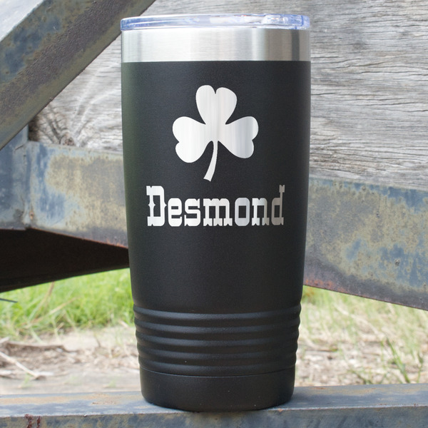 Custom St. Patrick's Day 20 oz Stainless Steel Tumbler - Black - Double Sided (Personalized)