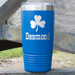 St. Patrick's Day 20 oz Stainless Steel Tumbler - Royal Blue - Single Sided (Personalized)