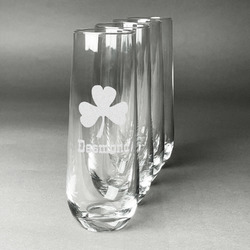 St. Patrick's Day Champagne Flute - Stemless Engraved - Set of 4 (Personalized)