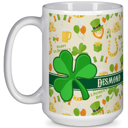 St. Patrick's Day 15 Oz Coffee Mug - White (Personalized)