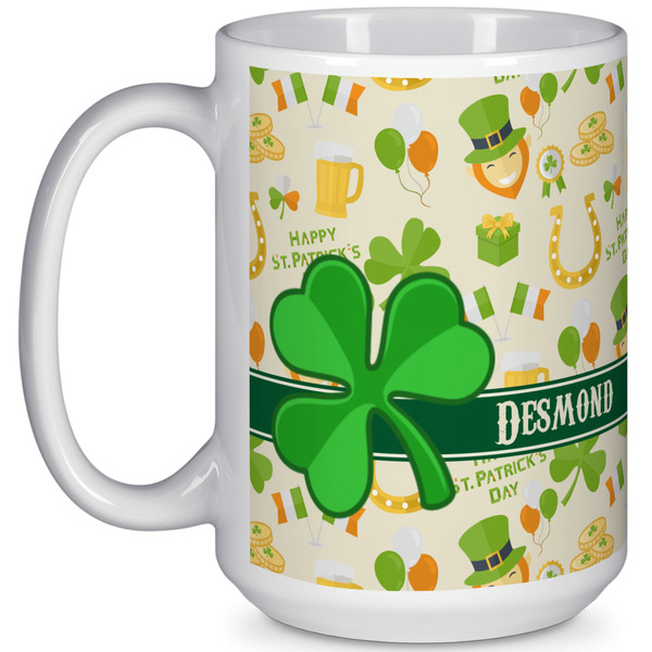 Custom St. Patrick's Day 15 Oz Coffee Mug - White (Personalized)