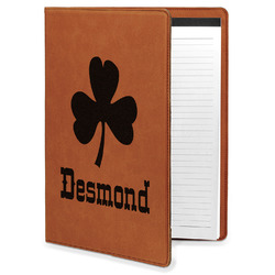 St. Patrick's Day Leatherette Portfolio with Notepad - Large - Single Sided (Personalized)