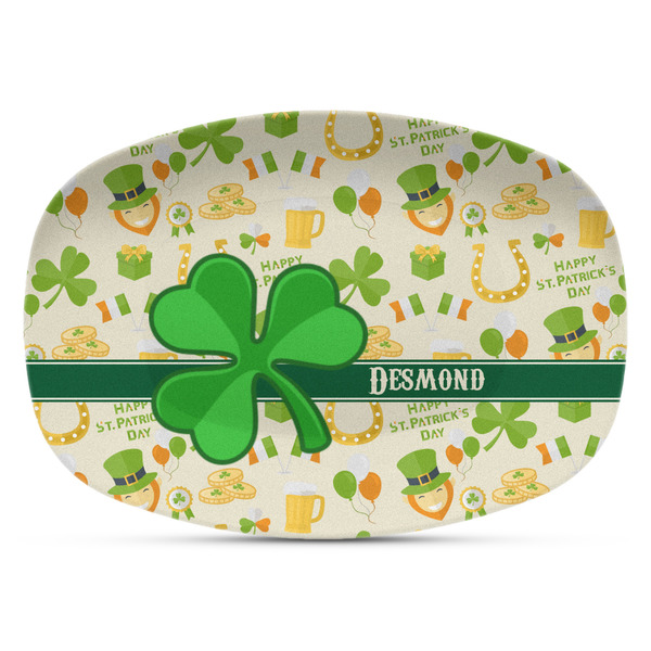 Custom St. Patrick's Day Plastic Platter - Microwave & Oven Safe Composite Polymer (Personalized)