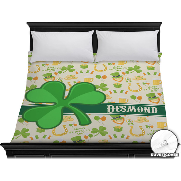 Custom St. Patrick's Day Duvet Cover - King (Personalized)