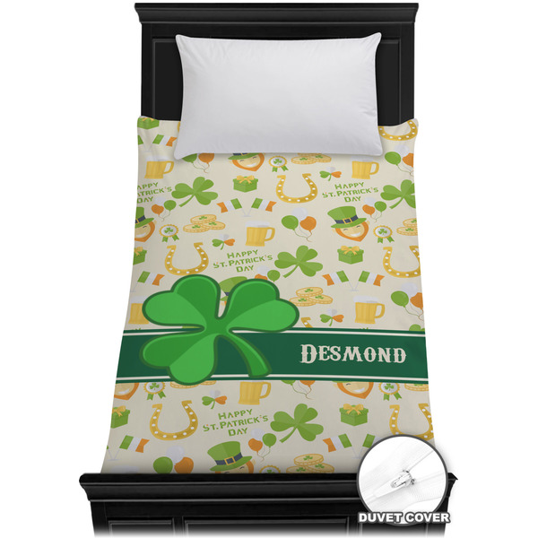 Custom St. Patrick's Day Duvet Cover - Twin XL (Personalized)