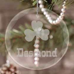 St. Patrick's Day Engraved Glass Ornament (Personalized)
