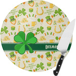 St. Patrick's Day Round Glass Cutting Board (Personalized)