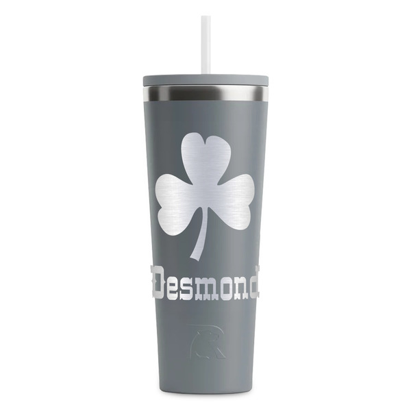 Custom St. Patrick's Day RTIC Everyday Tumbler with Straw - 28oz - Grey - Single-Sided (Personalized)