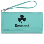 St. Patrick's Day Ladies Leatherette Wallet - Laser Engraved- Teal (Personalized)