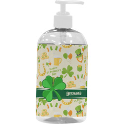 St. Patrick's Day Plastic Soap / Lotion Dispenser (16 oz - Large - White) (Personalized)