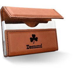 St. Patrick's Day Leatherette Business Card Holder - Single Sided (Personalized)