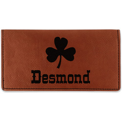 St. Patrick's Day Leatherette Checkbook Holder - Single Sided (Personalized)