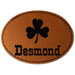 St. Patrick's Day Faux Leather Iron On Patch - Oval (Personalized)