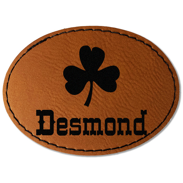 Custom St. Patrick's Day Faux Leather Iron On Patch - Oval (Personalized)