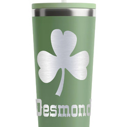 St. Patrick's Day RTIC Everyday Tumbler with Straw - 28oz - Light Green - Double-Sided (Personalized)