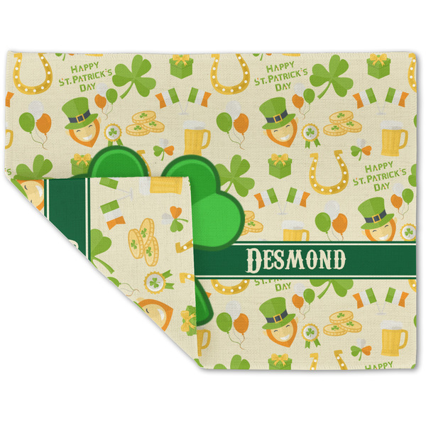 Custom St. Patrick's Day Double-Sided Linen Placemat - Single w/ Name or Text