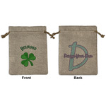 St. Patrick's Day Medium Burlap Gift Bag - Front & Back (Personalized)