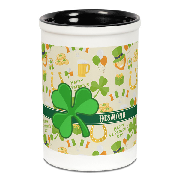 Custom St. Patrick's Day Ceramic Pencil Holders - Black