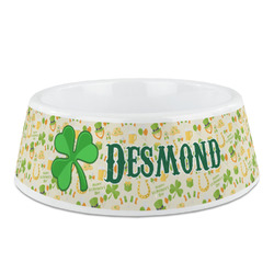 St. Patrick's Day Plastic Dog Bowl - Medium (Personalized)