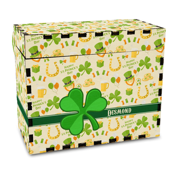 Custom St. Patrick's Day Wood Recipe Box - Full Color Print (Personalized)