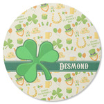 St. Patrick's Day Round Rubber Backed Coaster (Personalized)