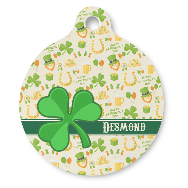 Custom St. Patrick's Day Round Pet ID Tag (Personalized)