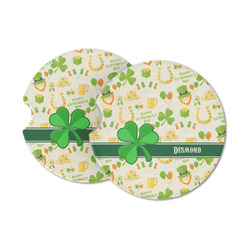 St. Patrick's Day Sandstone Car Coasters - Set of 2 (Personalized)