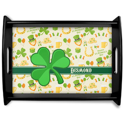 St. Patrick's Day Black Wooden Tray - Large (Personalized)
