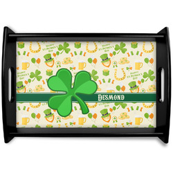 St. Patrick's Day Black Wooden Tray - Small (Personalized)