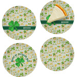 St. Patrick's Day Set of 4 Glass Appetizer / Dessert Plate 8" (Personalized)