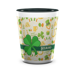 St. Patrick's Day Ceramic Shot Glass - 1.5 oz - Two Tone - Single (Personalized)