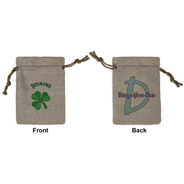 Custom St. Patrick's Day Small Burlap Gift Bag - Front & Back (Personalized)