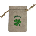 St. Patrick's Day Small Burlap Gift Bag - Front (Personalized)