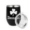 St. Patrick's Day Stainless Wine Tumblers - Black - Double Sided - Alt View