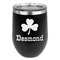 St. Patrick's Day Stainless Wine Tumblers - Black - Double Sided - Front