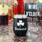 St. Patrick's Day Stainless Wine Tumblers - Black - Double Sided - In Context