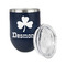 St. Patrick's Day Stainless Wine Tumblers - Navy - Double Sided - Alt View