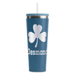 St. Patrick's Day RTIC Everyday Tumbler with Straw - 28oz - Steel Blue - Double-Sided (Personalized)