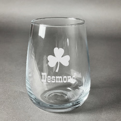 St. Patrick's Day Stemless Wine Glass (Single) (Personalized)