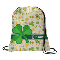 St. Patrick's Day Drawstring Backpack - Medium (Personalized)