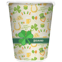 St. Patrick's Day Waste Basket - Single Sided (White) (Personalized)