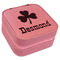 St. Patrick's Day Travel Jewelry Boxes - Leather - Pink - Angled View