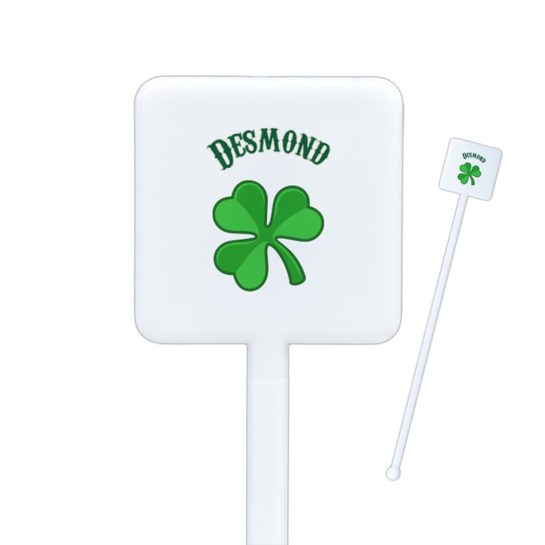 Custom St. Patrick's Day Square Plastic Stir Sticks - Single Sided (Personalized)