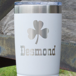 St. Patrick's Day 20 oz Stainless Steel Tumbler - White - Single Sided (Personalized)