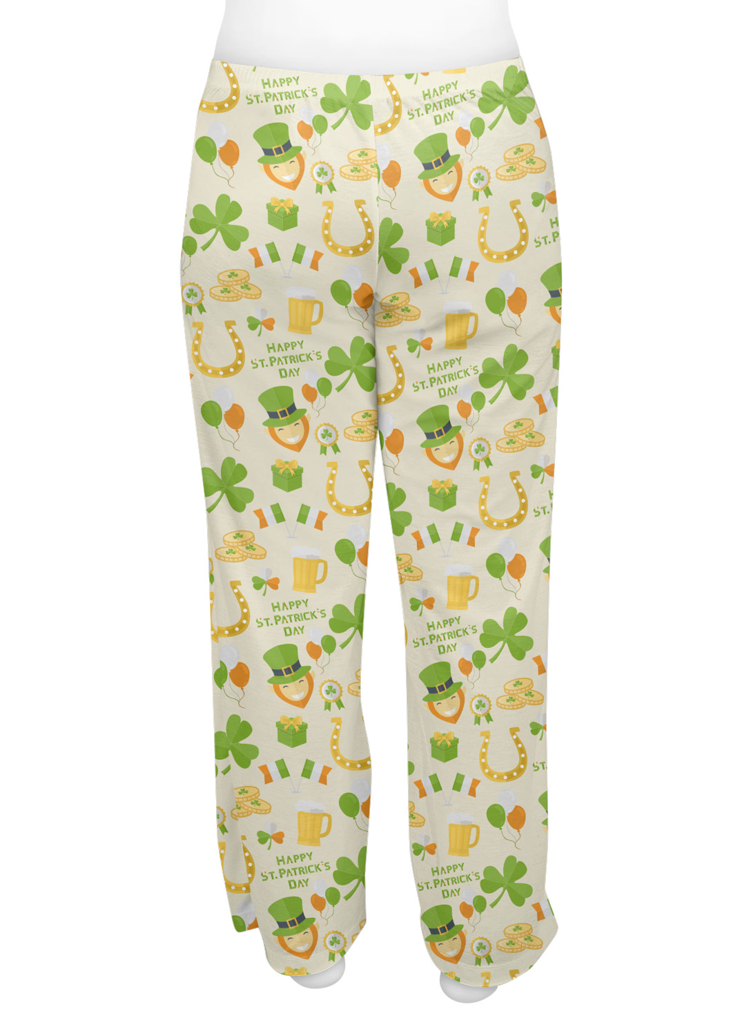 St. Patrick's Day Womens Pajama Pants - M (Personalized) - YouCustomizeIt