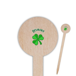 St. Patrick's Day 6" Round Wooden Food Picks - Double Sided (Personalized)