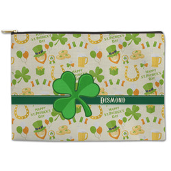 St. Patrick's Day Zipper Pouch - Large - 12.5"x8.5" (Personalized)