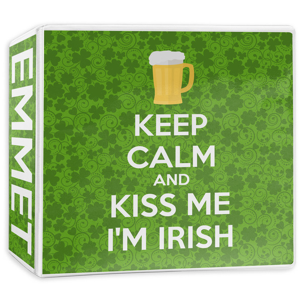 Custom Kiss Me I'm Irish 3-Ring Binder - 3 inch (Personalized)