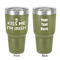 Kiss Me I'm Irish 30 oz Stainless Steel Ringneck Tumbler - Olive - Double Sided - Front & Back